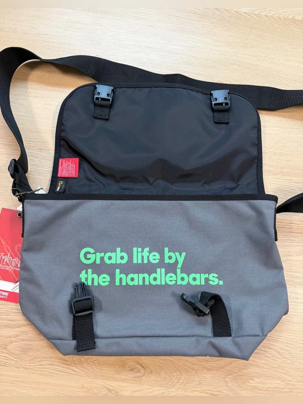 NEW Manhattan Portage Bike New York Straphanger Messenger Bag Green Grey BIKENY
